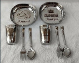 Buy Personalised Stainless Steel Snake Plate, Glass, Spoon, and Fork Set – Custom, Fun, and Durable Mealtime Set for Kids

