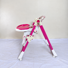 BABYHUG  Fine Dine Adjustable Baby Highchair Pink White Puppy Print B198
