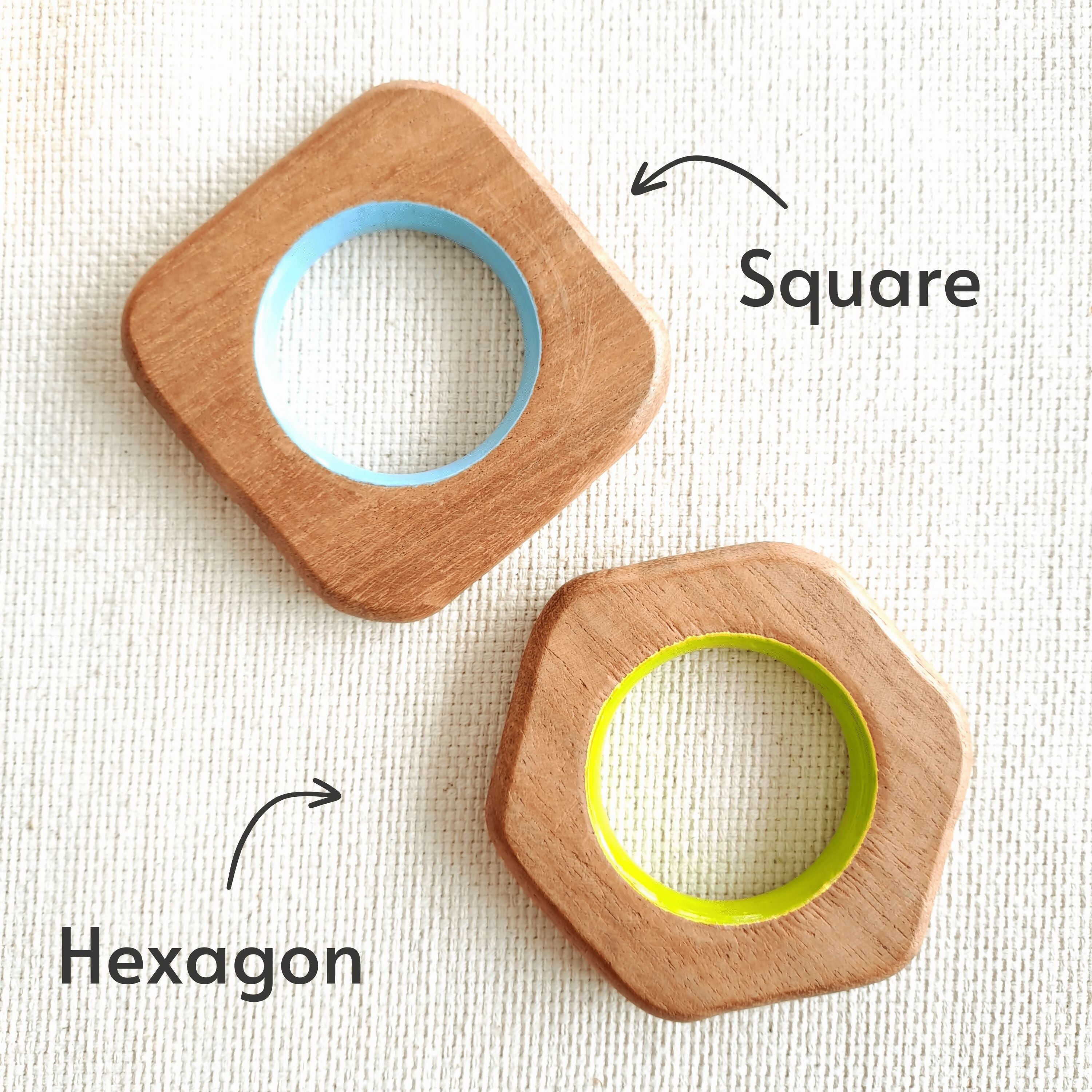 Explore shapes and soothe gums with Babycov's Cute Neem Wood Teethers - natural comfort for safe and playful chewing!