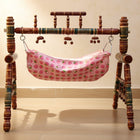 Malaysian Teak Wood Cradle, Dimensions: L53×W32×H42 Inches