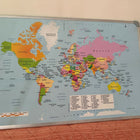 Pinboard world map 3x2 ft, travel photo pin board, high definition wall map, adventure décor, world map for travel memories