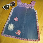 Crochet denim dress for kids – stylish, comfy, and beautifully handcrafted for your little star.

