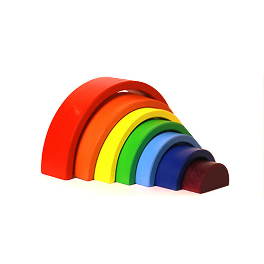 Enhance your child's development with the Classic Rainbow Stacking and Nesting Toy – a versatile and educational toy for fine motor skills, spatial recognition, and color identification.