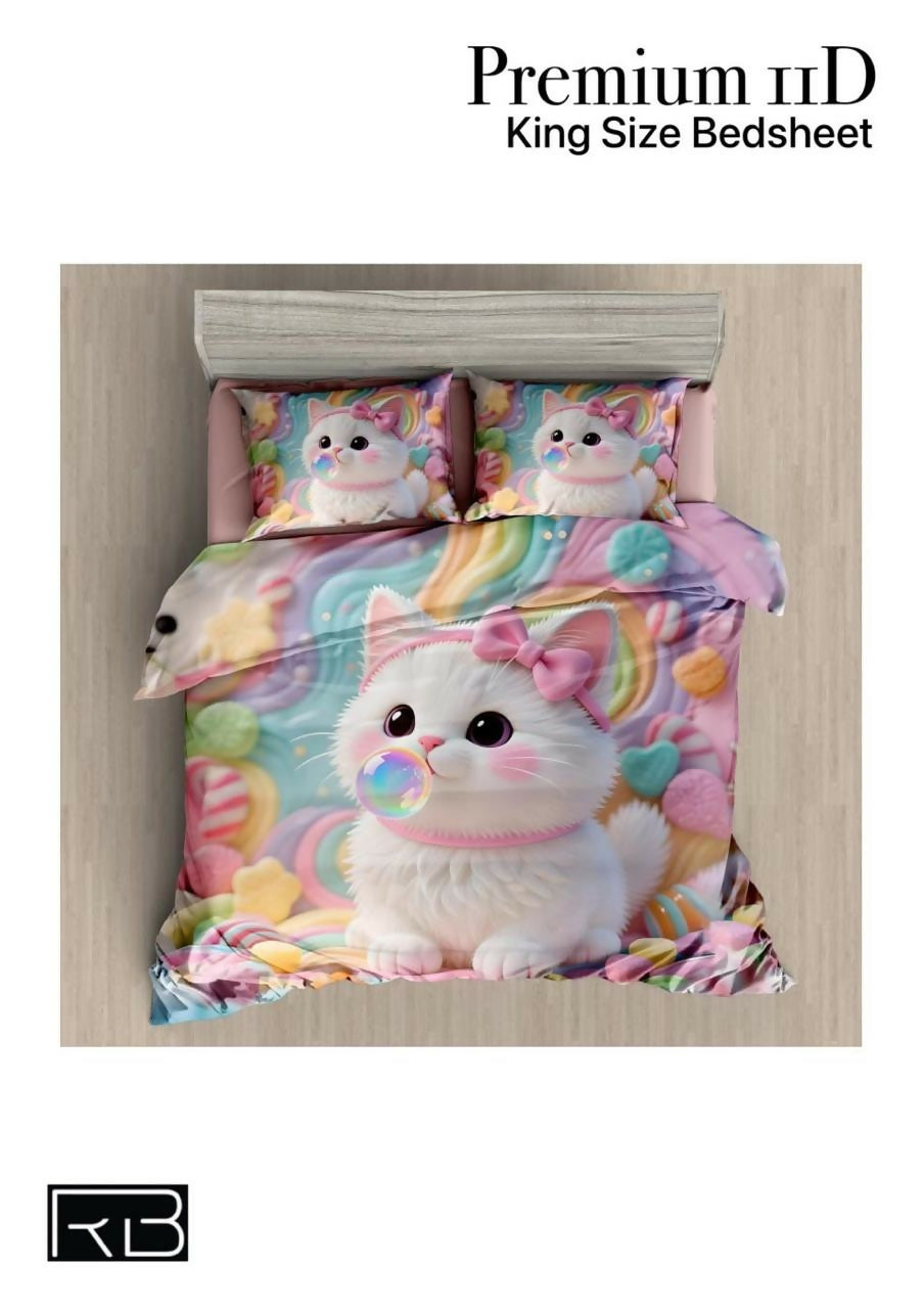 Cute cat-themed bedding set 