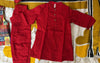 Babyhug Full sleeves cotton solid kurta and pyjama with printed waistcoat (Red)