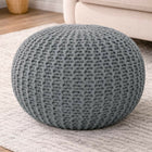 Knitted Cotton Heavy Pouf Stool – Premium Handcrafted Seating & Decor Accent