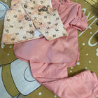 Pink traditional outfit with embroidered vest 