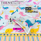 Mokshay Teens Superking kids bedsheets with whale pattern on a white background