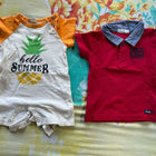 T-Shirt Half Sleeves and White Onesie/Romper - PyaraBaby