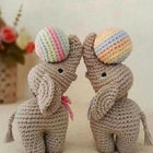 Crochet Elephant Toy with Ball / Heart Option