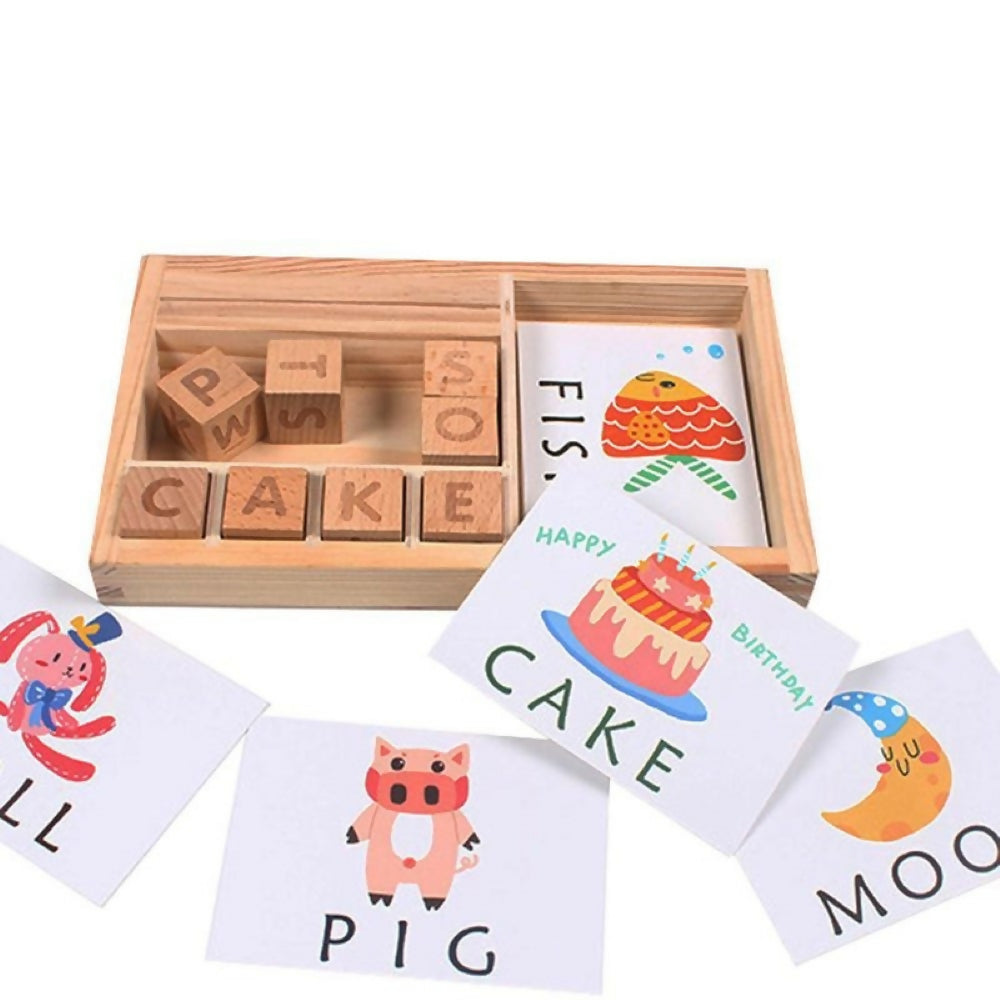 Wooden Spelling Game With Flashcards - PyaraBaby