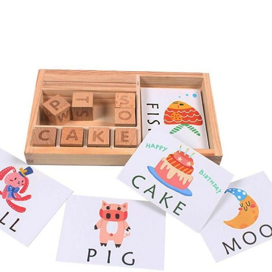 Wooden Spelling Game With Flashcards - PyaraBaby