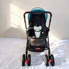 R FOR RABBIT  Lollipop Lite Baby Stroller Blue Abstract Reversible Reclining B190