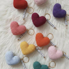 Colorful heart-shaped keychains 