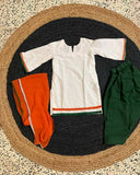 Kurti, Pant and Dupatta Set for Girls in the National Flag- Tricolour independence day dress Colour