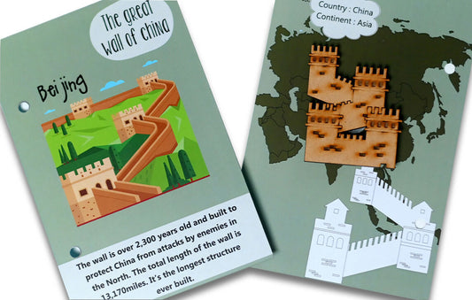 World Monuments flashcards with Activity with Wooden Monuments - PyaraBaby
