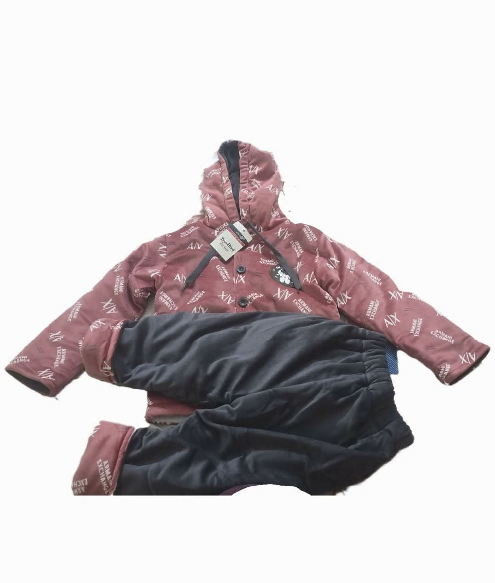 Winter Set : Hoodie Jacket  with Matching Pants (Velvet Touch) (Thick and Warm)