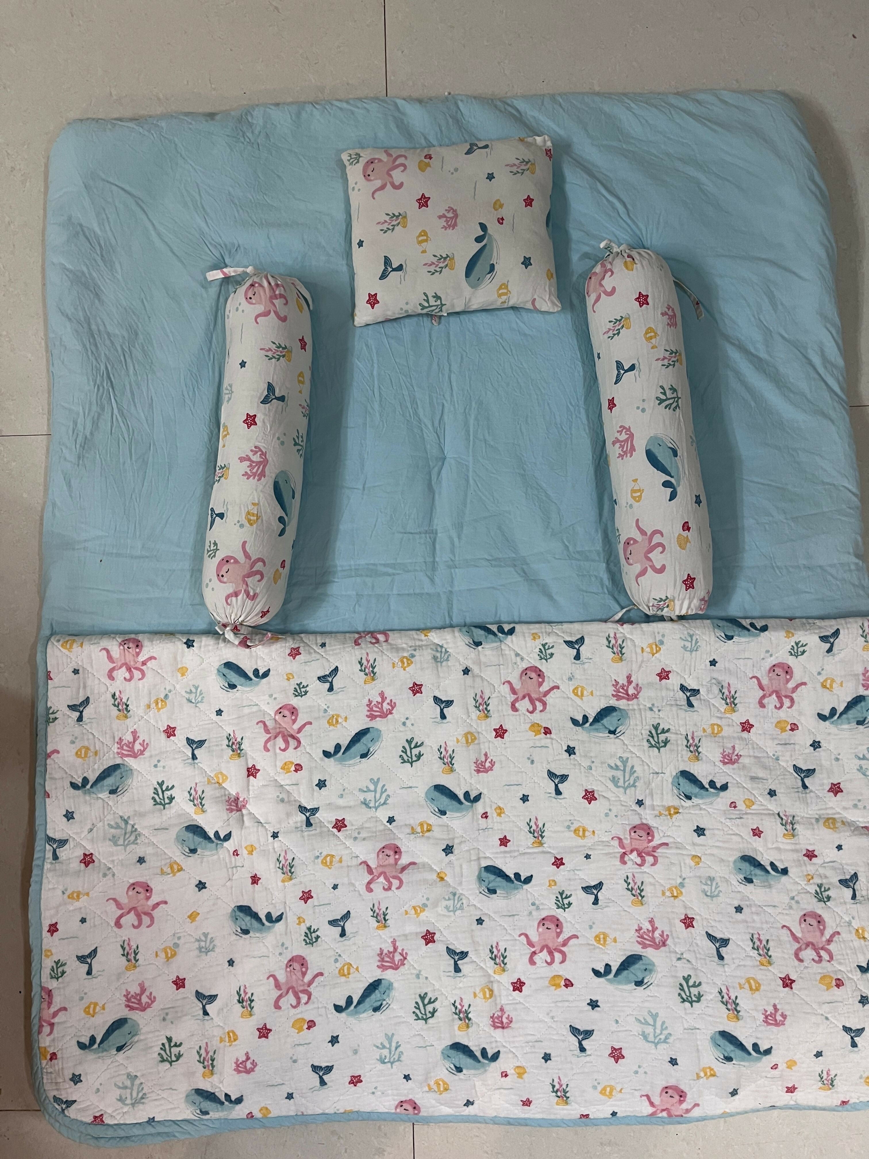 HAUS & KINDER Bundle of Joy Bedding Set (Vitamin Sea – White Blue)