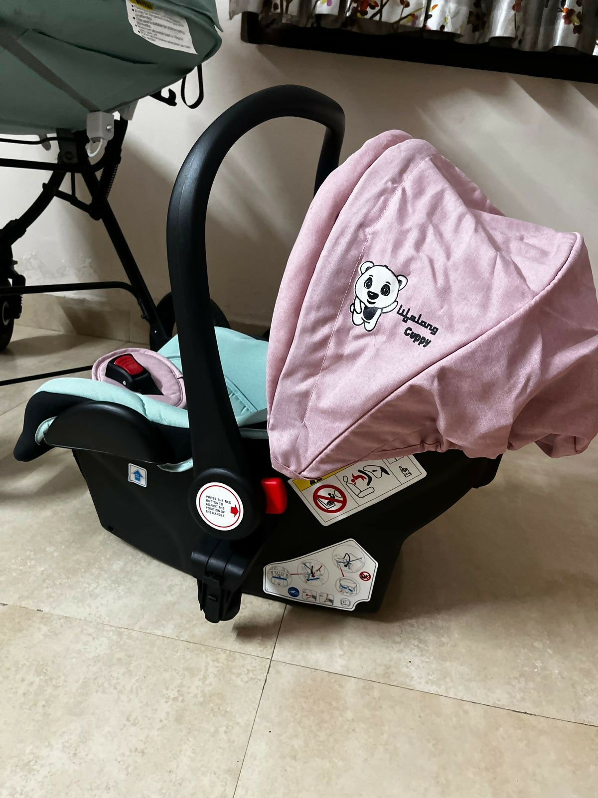 LIFELONG  Baby Stroller/Pram, Pink & green