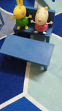 Kids combo with Peppa Pig classroom, toy dining set, foam number mat & play gym – fun, safe, and educational.