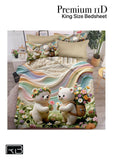 King size bedsheet with cartoon bear design 