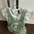 Green baby romper with white shirt 