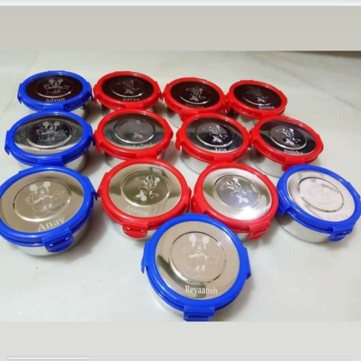 Buy Personalised Stainless Steel Small Snack or Pickle Tiffin – Durable and Customizable Container for Everyday Use​

