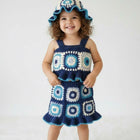 Crochet 2-Piece Dress with Hat for Girl