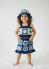 Crochet 2-Piece Dress with Hat for Girl