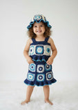 Crochet 2-Piece Dress with Hat for Girl