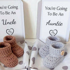 Baby Booties with Customised Printed Greeting Card – Adorable Gift Set for Newborns