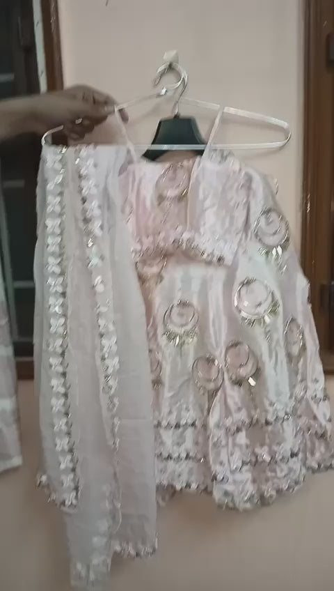 Baby Pink Ghagra with Blouse and Dupatta