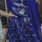 Dark Blue Ghagra with Blouse and Attached Dupatta