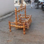 Wooden Balmukut Traditional Cradle With Parna, Dimensions: 26W×40H in Inch