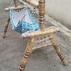 Teak Wood Cradle for Baby (Includes Cloth), Dimensions: L53×W32×H42 inches