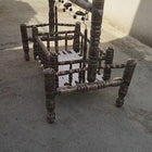 Wooden Cradle with Palna Malaysian Teak Wood, Dimensions: 26W×40H in inch