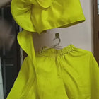LITTLE MUFFET One Shoulder Crop Top and Lehenga