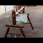 Malaysian Teak Wood Cradle, Dimensions: L53×W32×H42 Inches