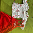 Doodle Frock (sleeveless) and Tshirt White (Full Sleeves) - Red/White colour
