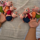 Peppa pig finger puppets, crocheted finger puppets, handmade kids toys, Peppa family set, pretend play toys, crochet puppets for kids