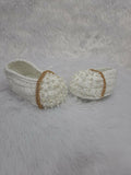 Crochet baby girl shoes/ Crochet handmade baby booties with beads