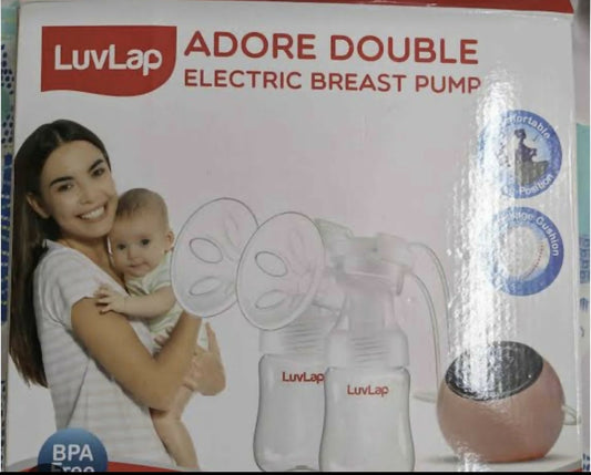 LuvLap Adore Double Electric Breast Pump with Dual Mode, 2 Phase - Stimulation & Expression, Soft Silicone Cushion, Rechargeable Battery, Single Breast Pump Electrical, BPA Free