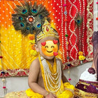 Adorn your child with the enchanting Krishna Costume – complete with a traditional maala and earrings, perfect for festive celebrations and special occasions.