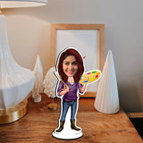 Personalized Teacher Caricature with Base Stand – 7 Inch MDF