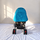 R FOR RABBIT  Lollipop Lite Baby Stroller Blue Abstract Reversible Reclining B190