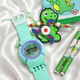 iLearnNGrow Luggage Packing Stationery Rakhi Combo – Complete School Essentials Gift Set with Watch, Wallet & Rakhi- Green