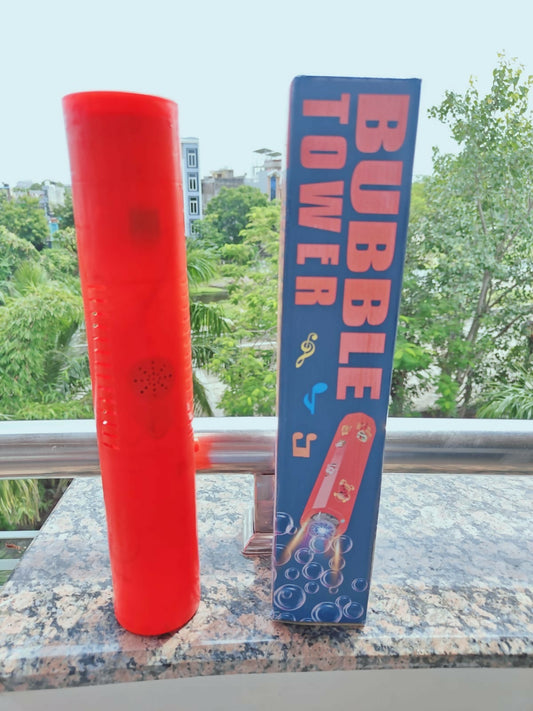 TOYTOISE Bubble Tower with Music & Light – Rechargeable Fun for Kids