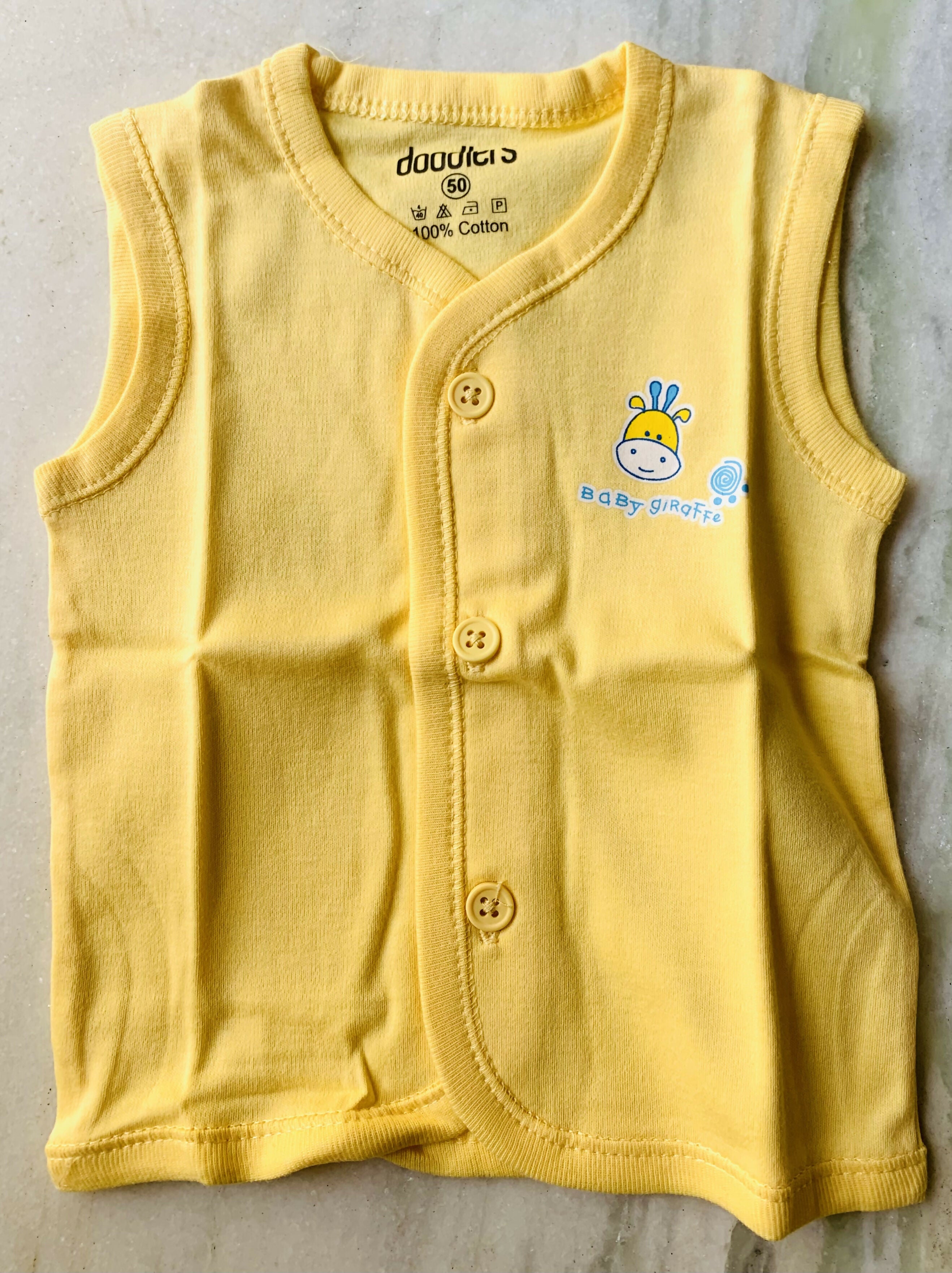 Set of 3 vest front open 100% cotton for new born - PyaraBaby