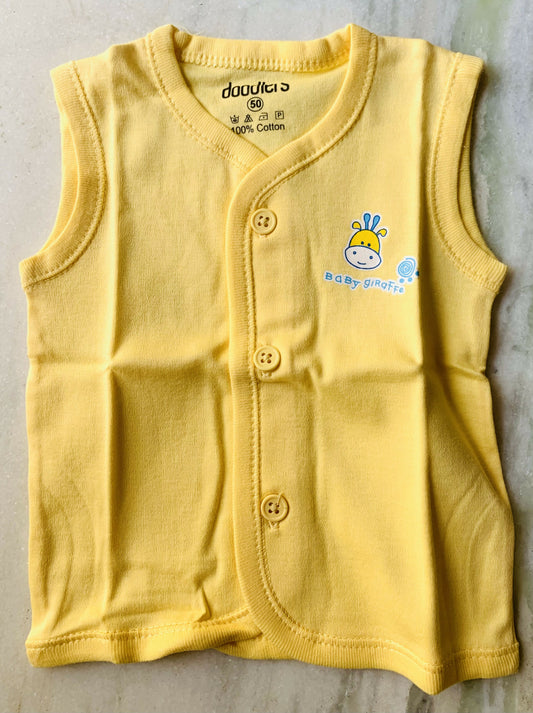Set of 3 vest front open 100% cotton for new born - PyaraBaby
