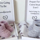 Baby Booties with Customised Printed Greeting Card – Adorable Gift Set for Newborns